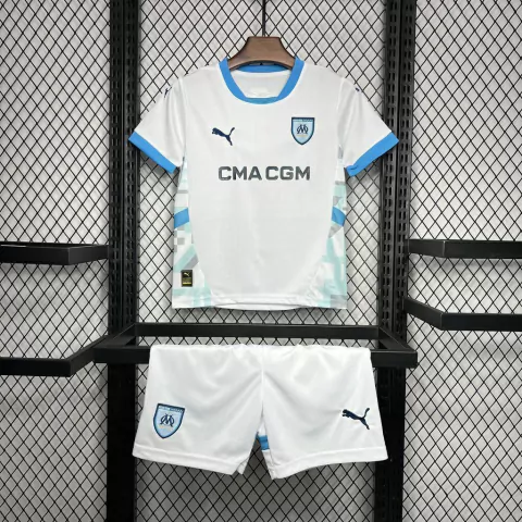 Kit Olympique de Marseille I 24/25 - Infantil - Branco