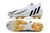 Chuteira Adidas Predator Edge Geometric+ FG - Branco, Preto e Dourado