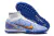Chuteira Society Nike Air Zoom Mercurial Superfly IX Elite FG - Azul e Branco