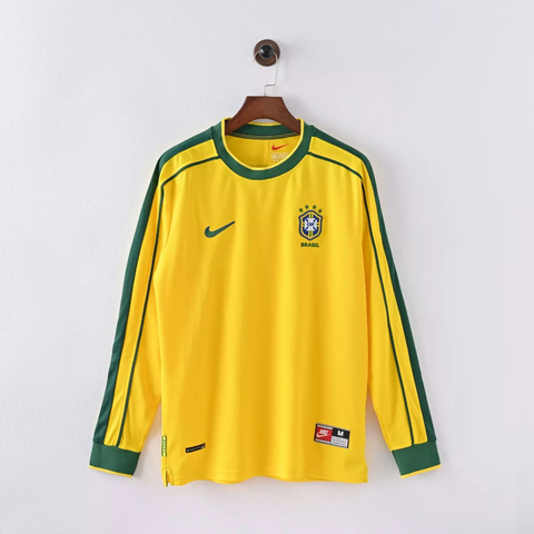 Camisa Manga Longa Retrô Brasil I 1998 - Masculino Torcedor - Amarela - comprar online