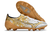 Chuteira Mizuno Alpha Japan FG - Branco e Dourado