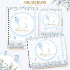 KIT MATERNIDADE FLORAL AZUL DELICADO