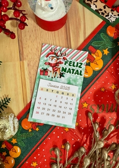 MINI CALENDARIO 2025 IMÃ DE GELADEIRA - BRINDES DE NATAL ( 30 UNIDADES) -  PAPELARIA PERSONALIZADA - AMORCOMDETALHES