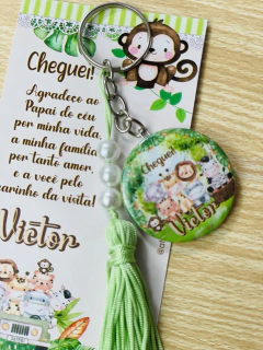 CHAVEIRO SAFARI VERDE -  PAPELARIA PERSONALIZADA - AMORCOMDETALHES