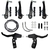 Freio V-brake Em Nylon Preto Mtb Bike C/ Manete E Cabos