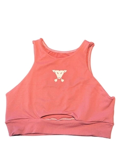 Top vazado rosa antigo