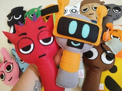 Imagem do Kit Completo Bonecos Sprunki Incredibox em feltro de 20cm.