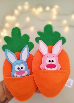 Cenoura Surpresa de Páscoa. (Kit com 3 cenouras e coelhinhos) na internet
