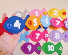 Peixes coloridos com números para montar sequência. - comprar online