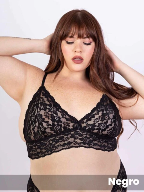 Corpiño bralette de puntilla y microfibra (54795)