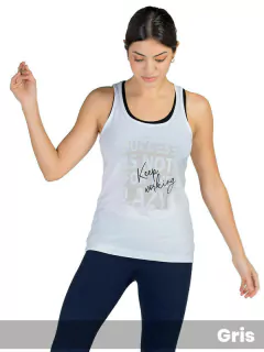 Musculosa Algodon con Estampa Keep Working (322721) - Adorate