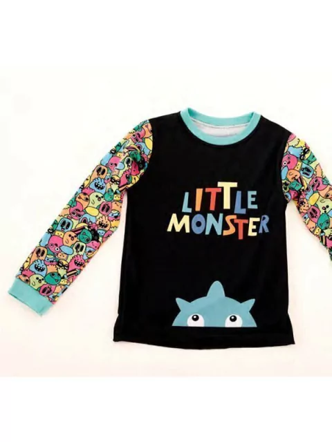 Pijama de dos piezas con puño combinado y estampado (298092J) en internet