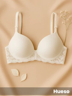 Corpiño Soft grande sin push up microfibra y puntilla (54601)