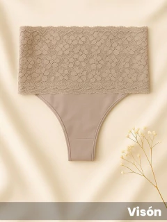 Colaless alta, cintura de puntilla con microfibra (54782) - comprar online