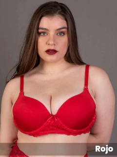 Corpiño Soft grande sin push up microfibra y puntilla (54601) - Adorate