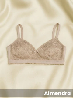 Corpiño confort taza doble sin armar de algodon con lycra y puntilla (441006) - tienda online