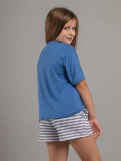 Remera manga corta Marina y Short con Bolsillos Rayado Viscosa con Lycra (371418NL) - comprar online