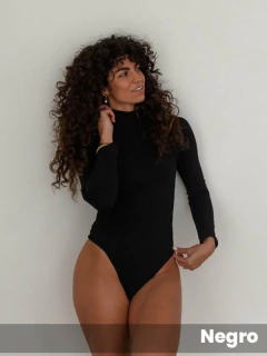 Body Roma algodón-lycra manga larga media polera (77A005) - comprar online