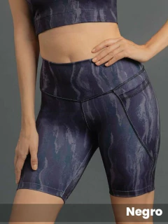Biker Microfibra Estampada y Bolsillo (3215334)