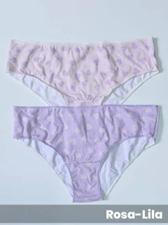 Pack x2 bombachitas juvenil algodón y lycra CORAZONES (37P93209JB) - tienda online