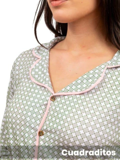 Pijama SICILIA casaca abotonada y pantalon modal (371273L) - Adorate