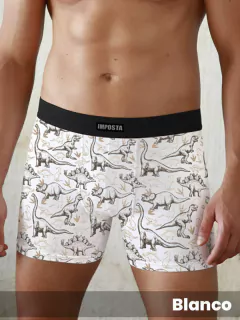 Boxer en algodón y lycra estampa DINOSAURIOS (18306)