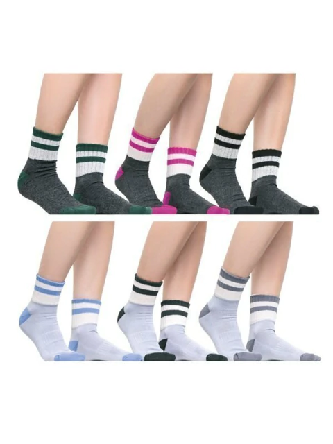 Media Quarter Bicolor Con Plantilla, Talón Y Puntera De Toalla (143347)