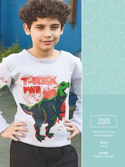 Pijama de Frisa con puños y estampa (173201)