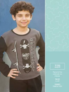 Pijama de Frisa Remera con estampa con mangas combinadas (173211) en internet