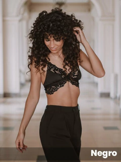 Conjunto bralette con cintura irregular y less micro y puntilla (77162) - Adorate