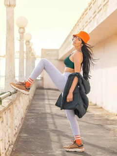 Calza de algodón & lycra con doble cintura (49G5)