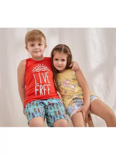Conjunto SUMMER remera sin mangas con estampa y remera estampada (371165)