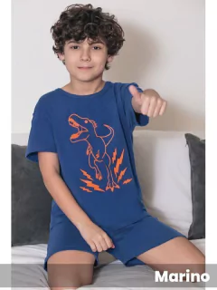 Pijama De Algodón 100 % Remera Con Estampa (1712001) - comprar online