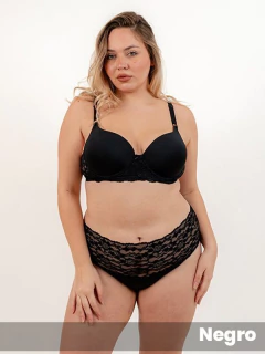 Culote vedetina alta, cintura de puntilla con microfibra (54783)