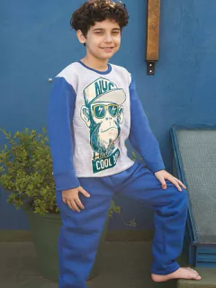 Pijama de Frisa Remera con estampa con mangas combinadas (173211) - comprar online