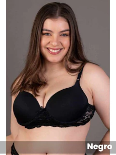 Corpiño Soft grande sin push up microfibra y puntilla (54601) - comprar online