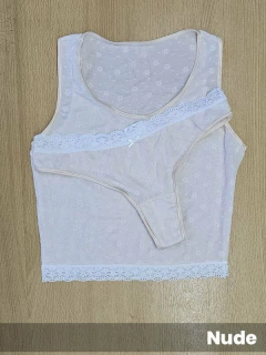 Camiseta en microfibra jacquard con colaless (152170) - Adorate