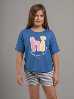 Remera manga corta Marina y Short con Bolsillos Rayado Viscosa con Lycra (371418NL) en internet