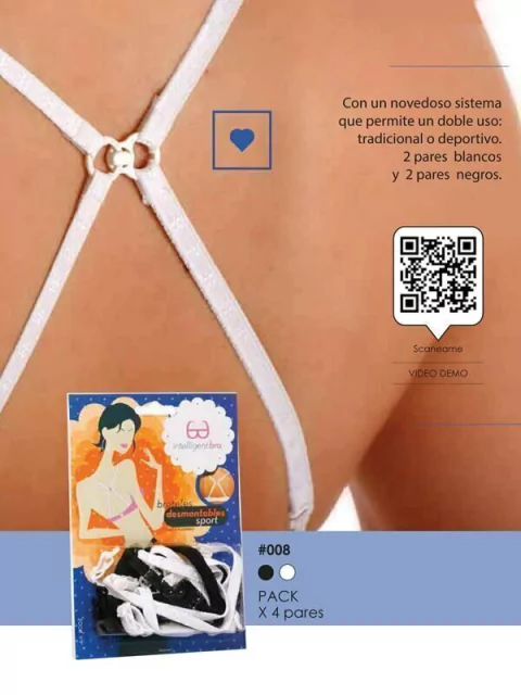 Breteles desmontables sport con elásticos de lycra. Pack por 4 unidades. (27008)