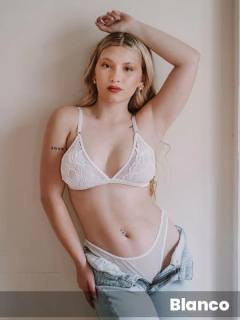 Conjunto Bralette y Less Tul y Puntilla con recorte (771087) - comprar online