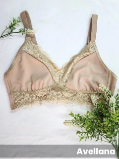 Imagen de Corpiño Triángulo doble taza microfibra y puntilla PARADISO (371945C)