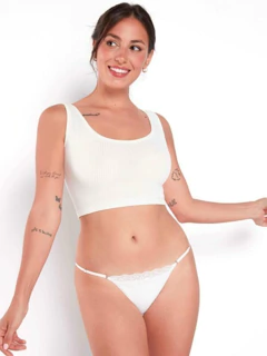 Pack x2 tangas en algodón y lycra y puntilla (153048)