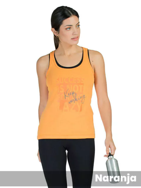 Musculosa Algodon con Estampa Keep Working (322721)