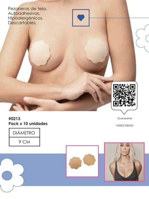 Pezoneras De Tela Desc Petalo 10 Unidades Xl (270213)