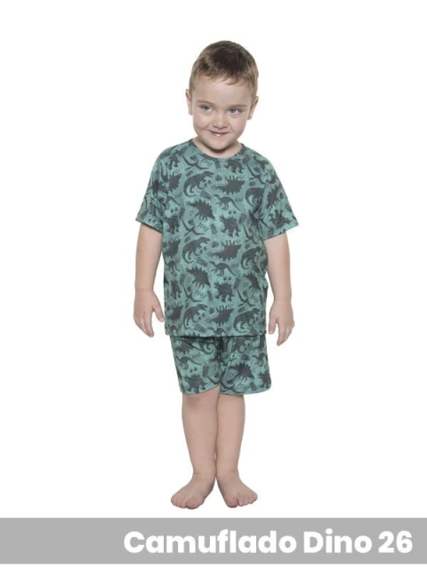 Pijama Kids Manga Corta Camuflado Dino (1411726)