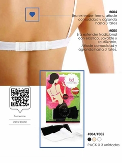 Bra extender tradicional con elástico lavable reutilizable. (27005)