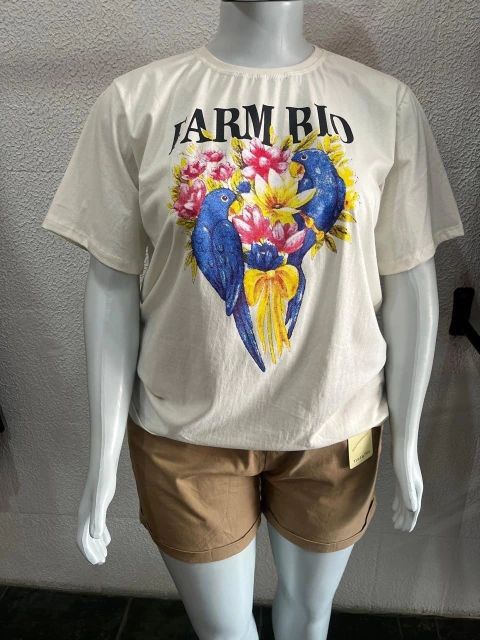 Tshirt tropical plus size malha 100% algodao - comprar online