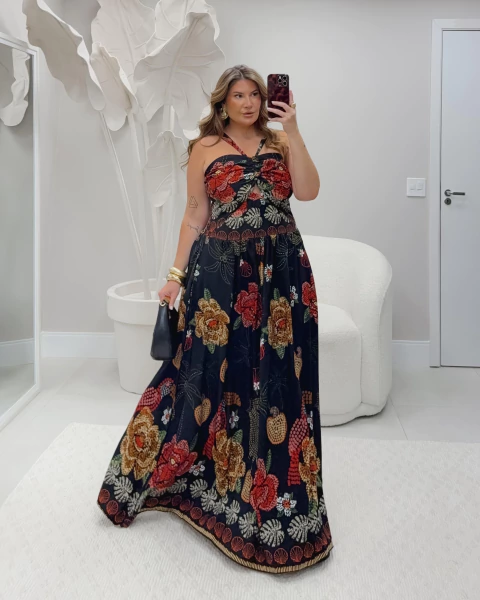 Vestido Gaby viscolinho preto - comprar online