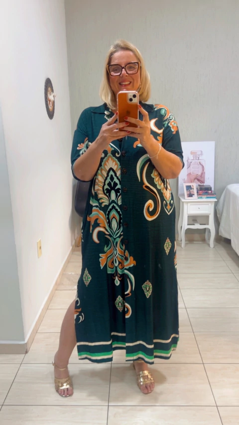 Chemise malha maquinetada verde - comprar online