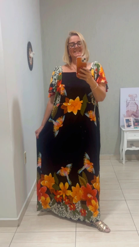 Vestido longao farm preto